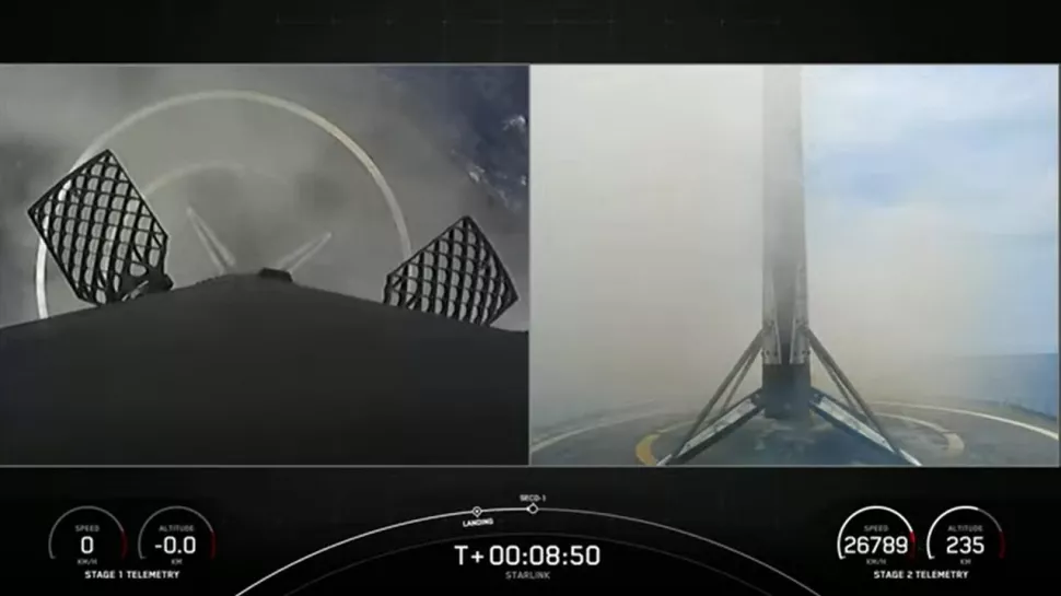 2022 年 6 月 19 日， SpaceX 獵鷹 9 號的一級火箭在為全球星公司發射了一顆通訊衛星後，降落在海上。