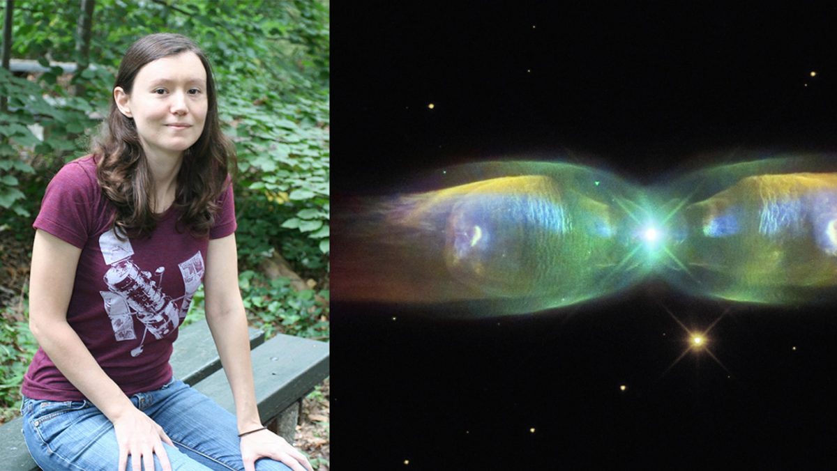 民間科學家朱迪·施密特處理 NASA 的天文圖像。她的一個代表作品是閔可夫斯基的蝴蝶，右邊是蛇夫座方向的行星狀星雲。