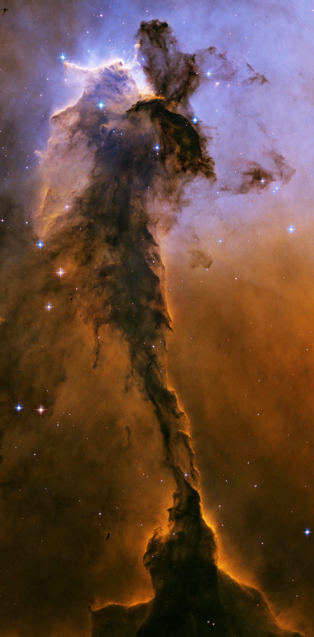 M16，鷹星雲內的恆星尖塔影像。